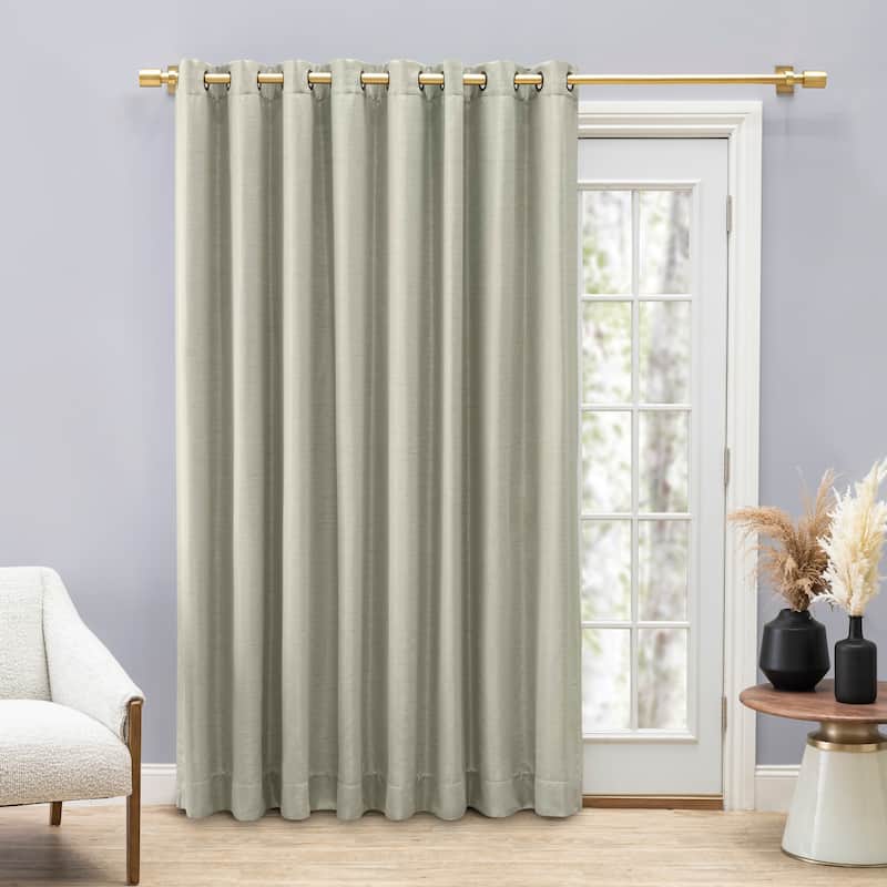 Porch & Den Peete Grass Cloth Grommet Patio Panel - 110 x 84 - Sage