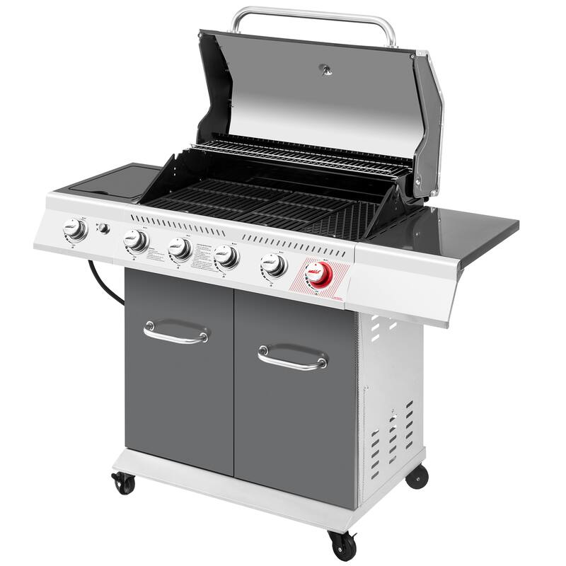 Royal Gourmet 5-Burner Gas Grill with Sear Burner & Side Burner, Grey