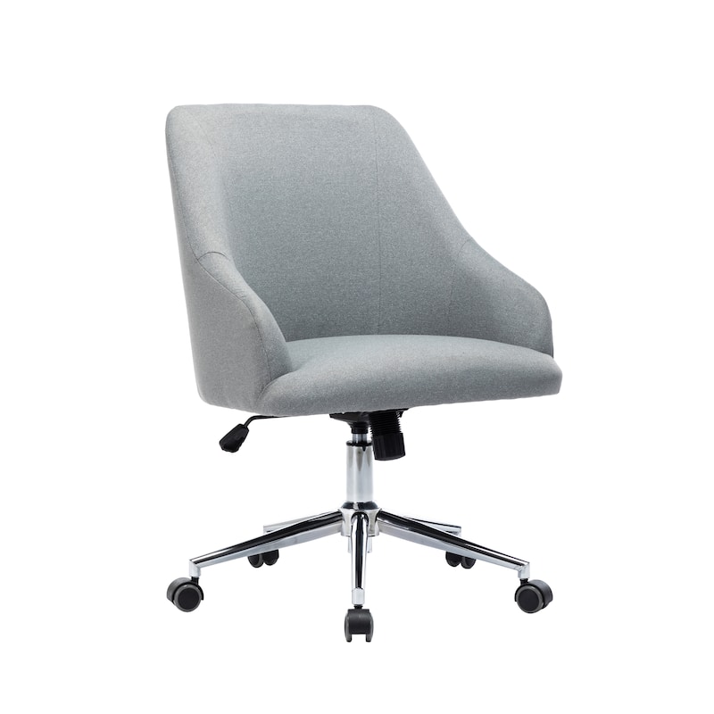Porthos Home Kian Swivel Home Office Desk Chair, Linen Upholstery - Grey