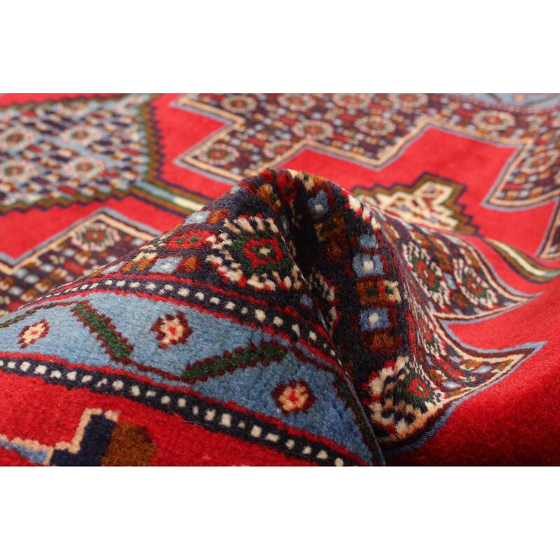 ECARPETGALLERY Hand-knotted Kayseri Red Wool Rug - 3' x 10' 5"