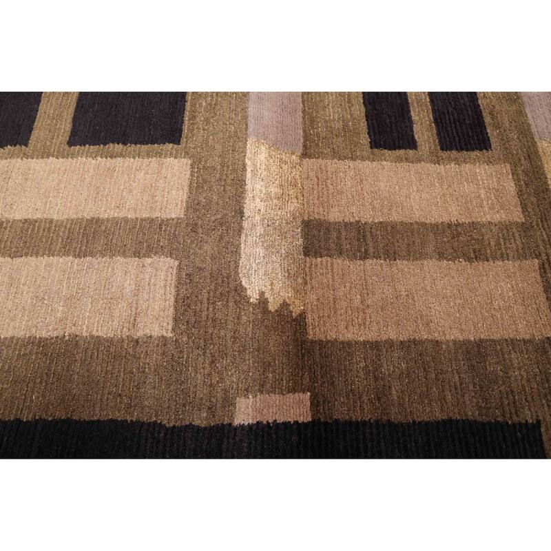 ECARPETGALLERY Hand-knotted Opulence Olive Silk, Wool Rug - 6'0 x 8'9