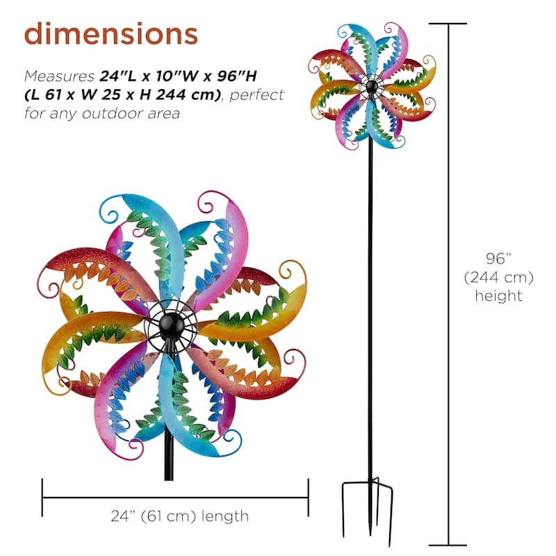 Alpine Corporation Outdoor Wind Spinner Stake Yard Decoration