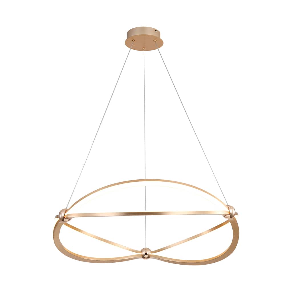 Spirale 24" LED Chandelier in Anodized Gold with No Shade