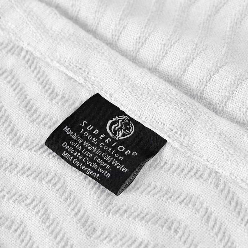 Superior Jena Cotton Textured Chevron Lightweight Woven Blanket