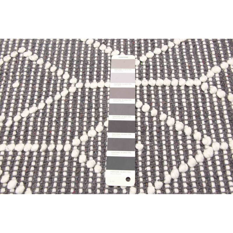 ECARPETGALLERY Braid weave Sienna Grey Wool Rug - 6'2 x 9'3