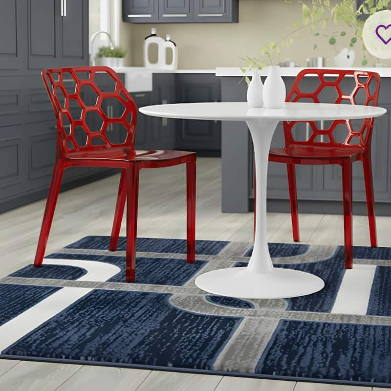 Dynamic Modern Transparent Honeycomb Cut Out Lucite Stackable Dining Chair for Home Dining Rooms Patio Commercial Event Seating
