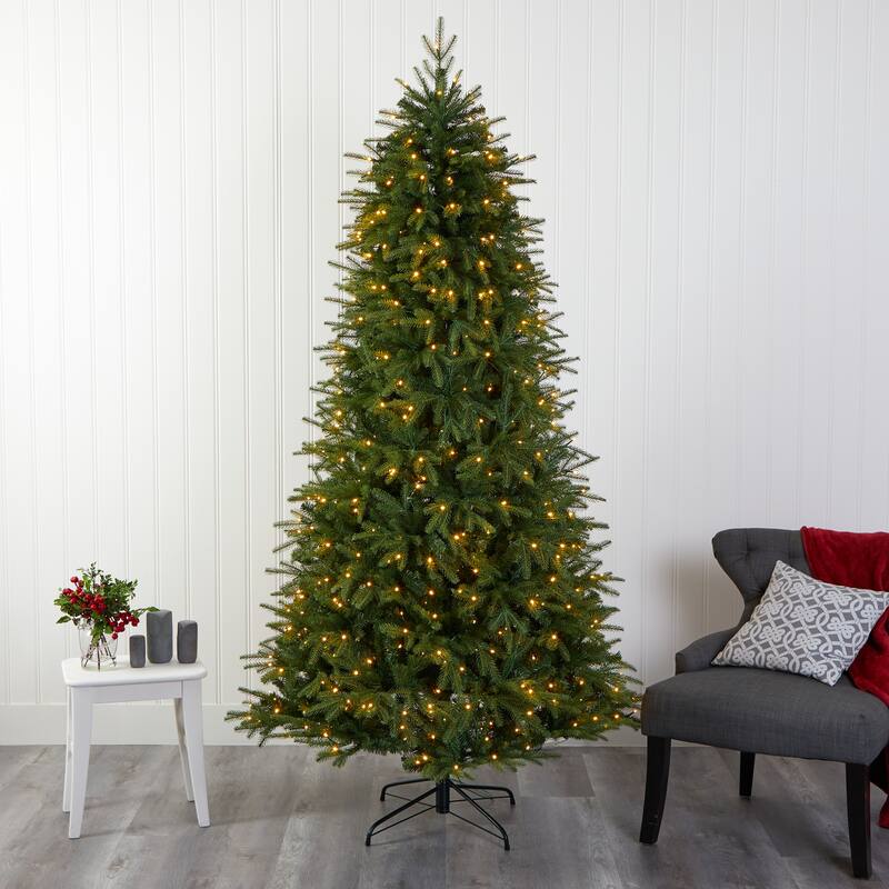 8' Pre-Lit Vancouver Fir Artificial Christmas Tree, Clear LED Lights - 8 Foot