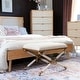 preview thumbnail 18 of 20, Ella Boho Campaign Accent Stool Natural/Gold