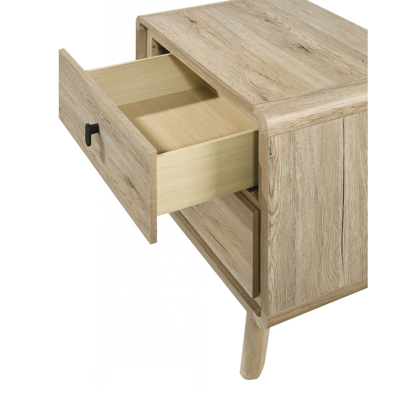 Charming Mid-century Nightstand with Ample Drawer Space and Stylish Finish