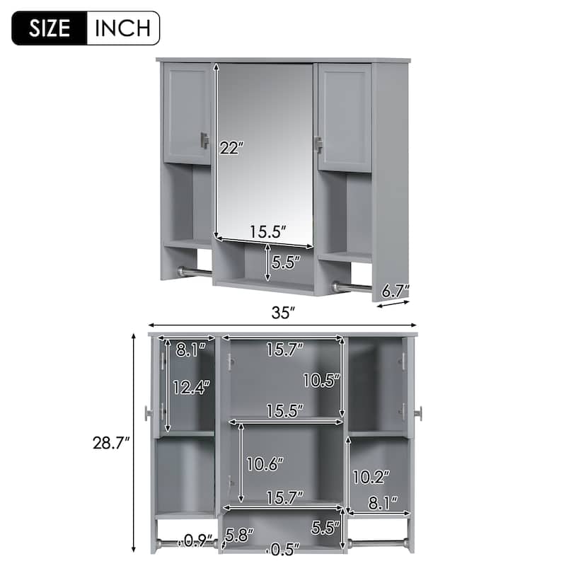 Bathroom Wall Cabinet with Mirror