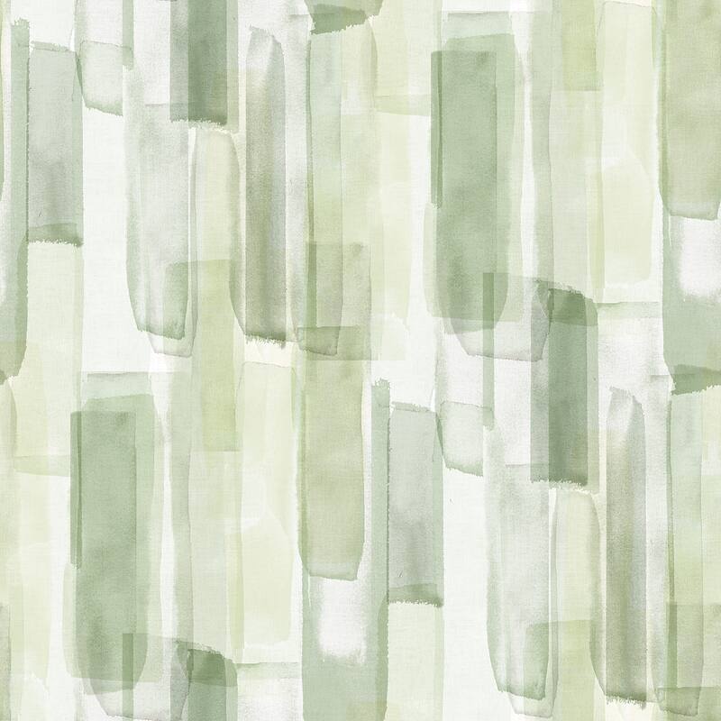RoomMates Watercolor Glass Olive Green Peel and Stick Wallpaper