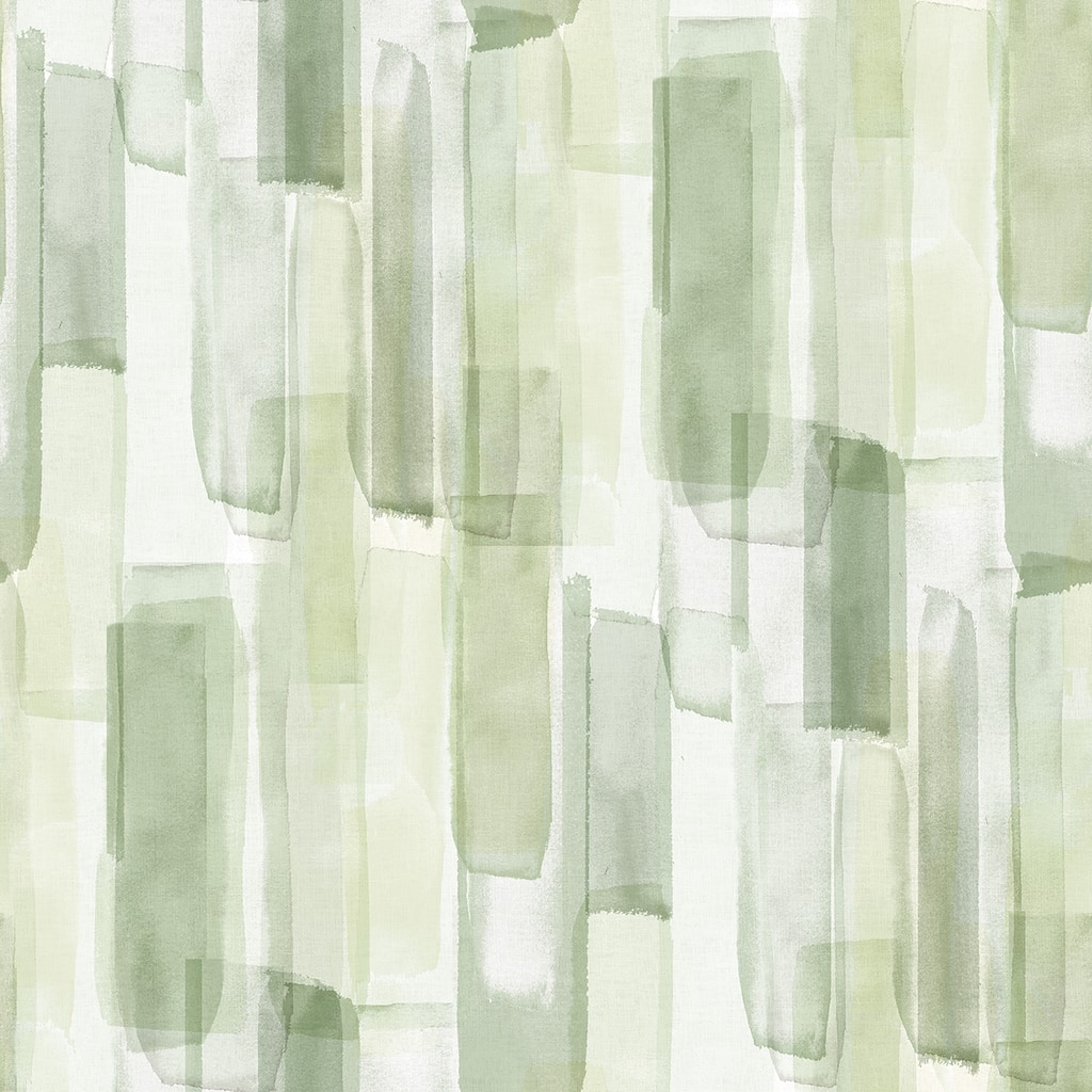 Mr. Kate Watercolor Glass Olive Green Peel and Stick Wallpaper