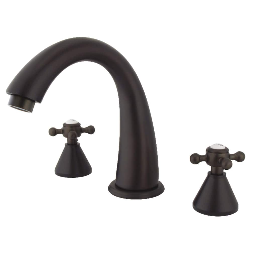 Kingston Brass Widespread Deck Mounted Roman Tub Filler with Metal
