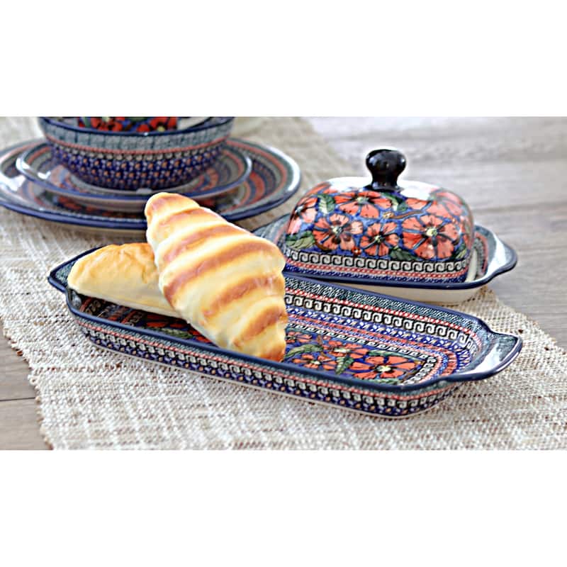 Blue Rose Polish Pottery 1282 Zaklady Bread Tray