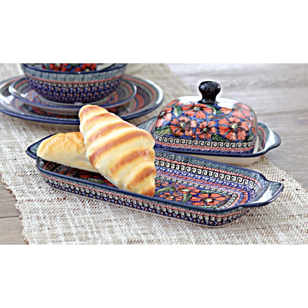 Blue Rose Polish Pottery 1282 Zaklady Bread Tray
