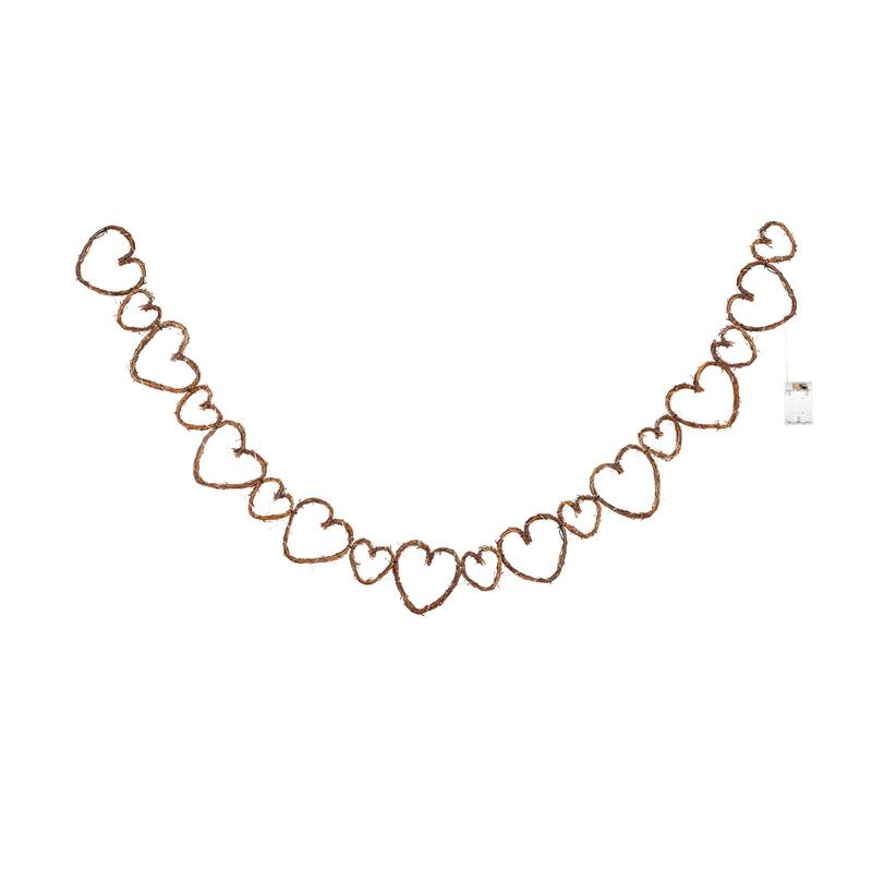 6' Grapevine Hearts LED Garland