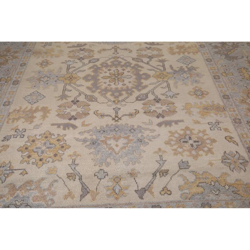 Oushak Indian Area Rug Hand-Knotted Wool Carpet - 8'2"x 9'10"