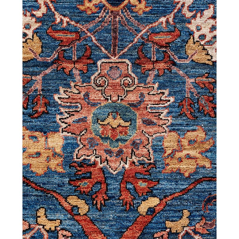 Serapi One-of-a-Kind Hand-Knotted Area Rug - Blue - 9' 1" x 12' 3"