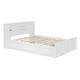 preview thumbnail 7 of 14, Full Size Wooden Platform Bed with Twin Size Trundle, USB Ports, 3-Drawers & Upper Shelves - Stylish White Design for Bedroom