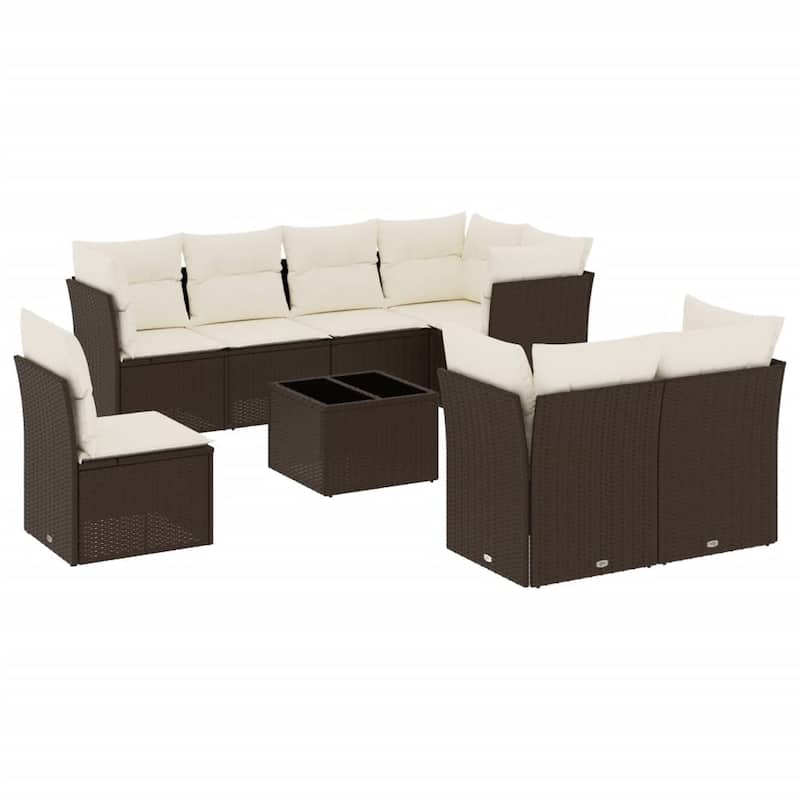 vidaXL Garden Sofa Set Brown - 24.4 x 24.4 x 27.2