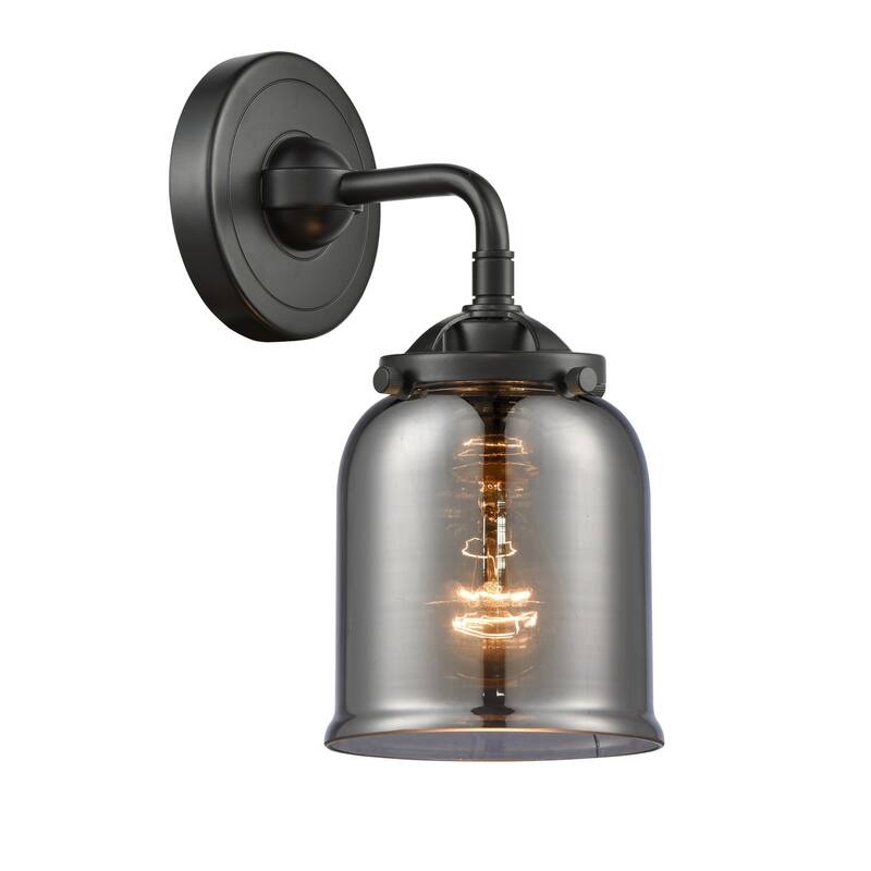 Innovations Lighting Small Bell Single Light 9" Tall Bathroom Sconce - Oil Rubbed Bronze / Smoked