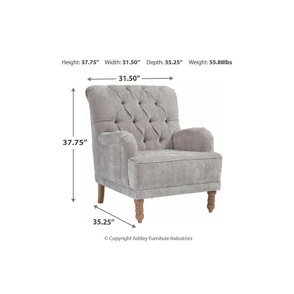 Dinara Traditional Gray Tufted Accent Chair 31 5 W X 35 24 D X 37 6 H Overstock 31253415