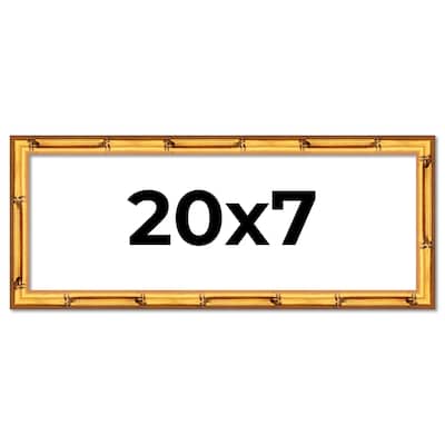 20x7 Frame Gold Bamboo Picture Frame Modern Photo Frame Includes UV Acrylic Shatter Guard Front Acid Free Foam Backing Board