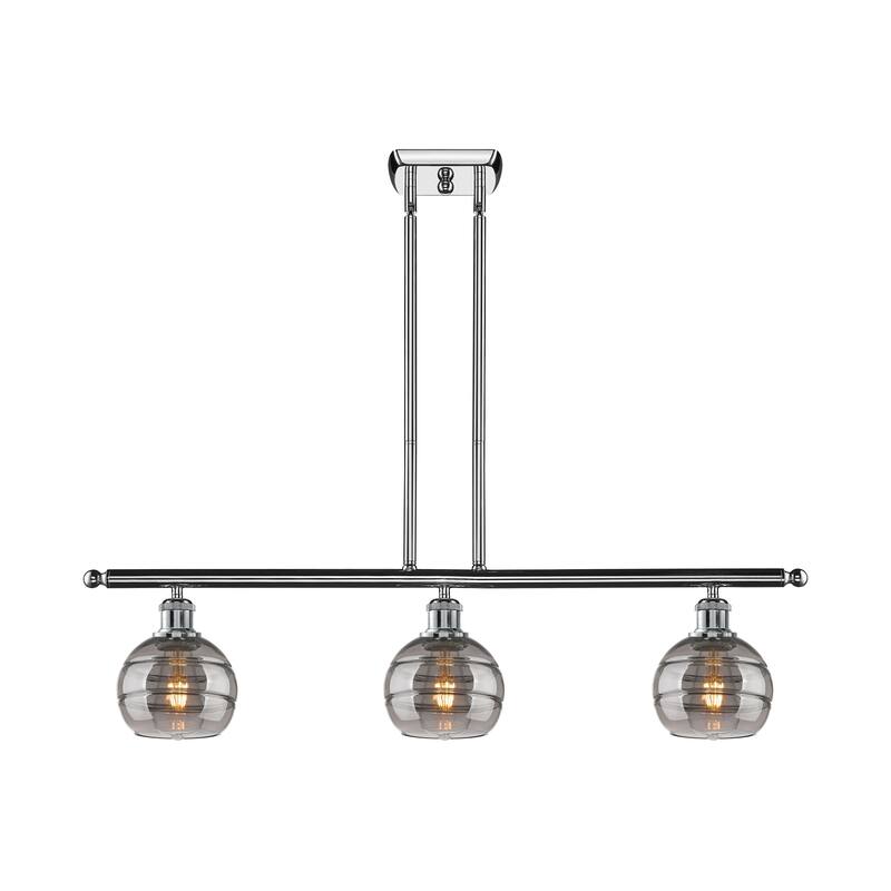 Innovations Lighting 516-3I-8-36 Rochester Linear Rochester 3 Light - Polished Chrome / Smoked