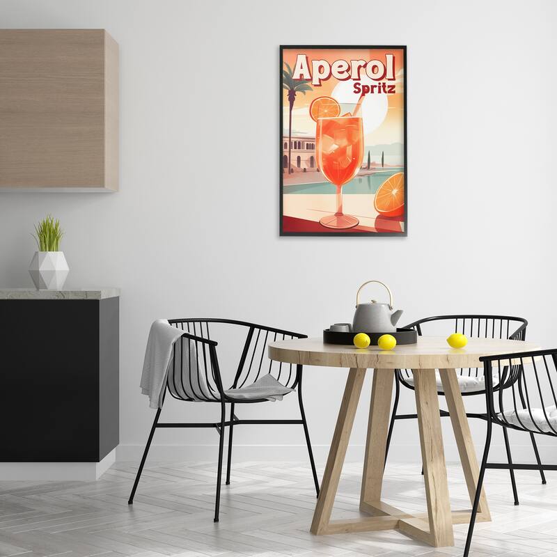 Stupell Bright Tropical Aperol Spritz Framed Giclee Art Design By Andreas Magnusson