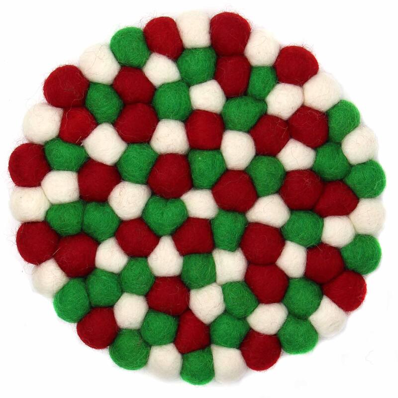 Christmas Felt Trivet and 4-piece Coasters Set