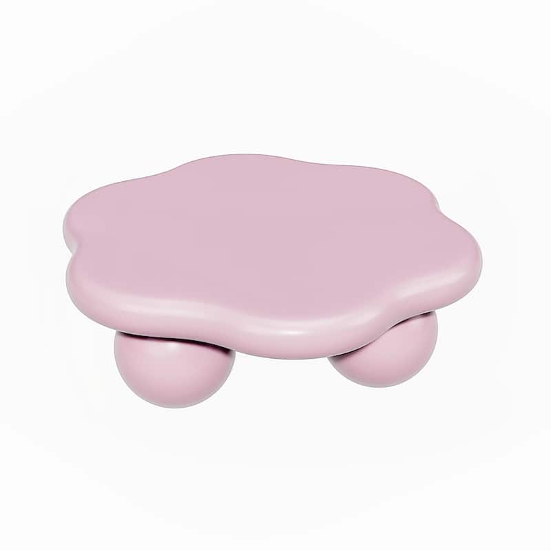 Cloud Shaped Coffee Table, Petal-Shaped Modern Minimalist Coffee Table with Spherical Legs