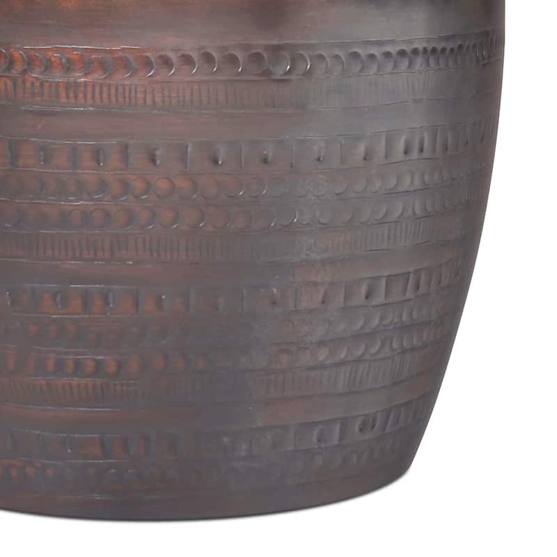 WYNDENHALL Jean 15" Wide Tribal Pattern Metal Accent Table & Assembled - 15"w x 15" d x 20" h