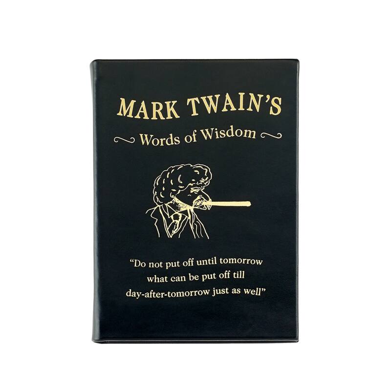 Graphic Image Mark Twain's Words of Wisdom Coffee Table Book, Leather, Black - 1SFA