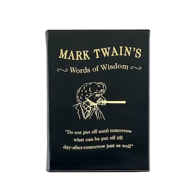 Graphic Image Mark Twain's Words of Wisdom Coffee Table Book, Leather, Black - 1SFA