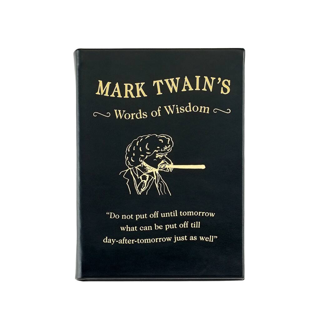 Graphic Image Mark Twain's Words of Wisdom Coffee Table Book, Leather, Black - 1SFA