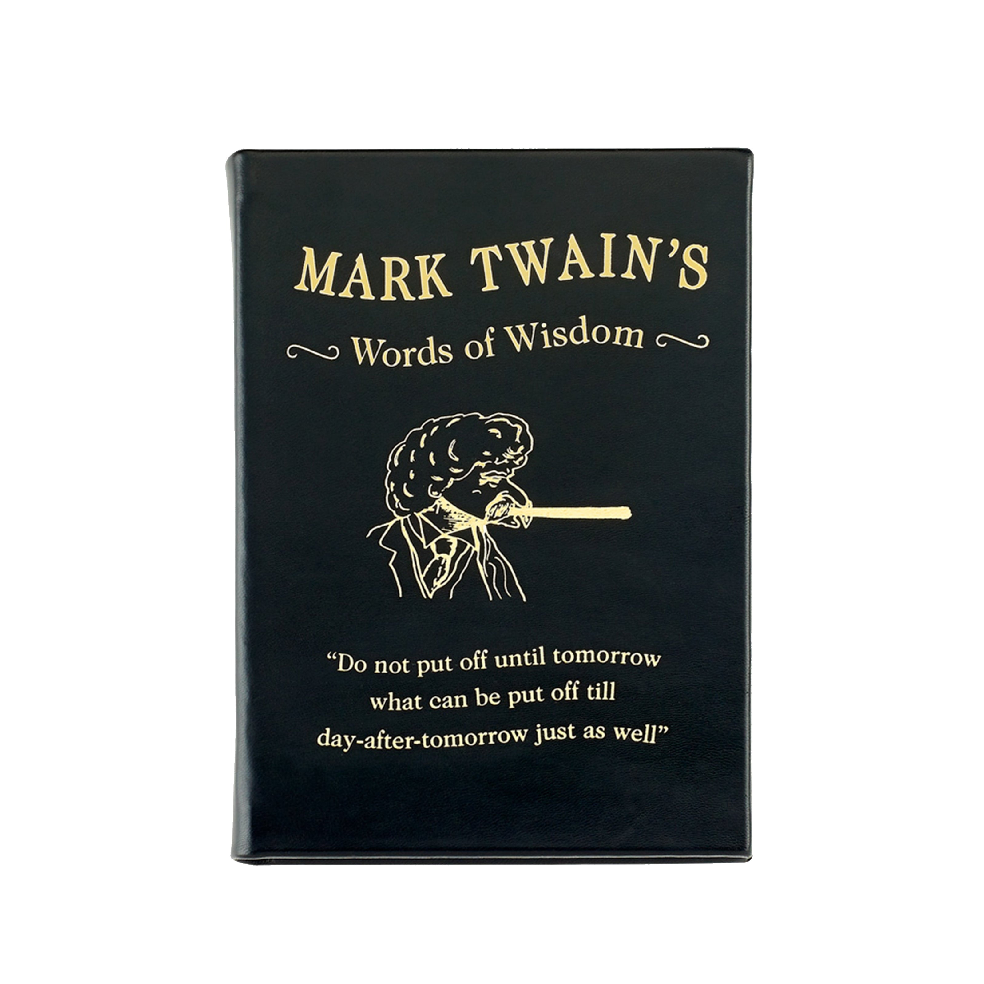 Graphic Image Mark Twain's Words of Wisdom Coffee Table Book, Leather, Black - 1SFA