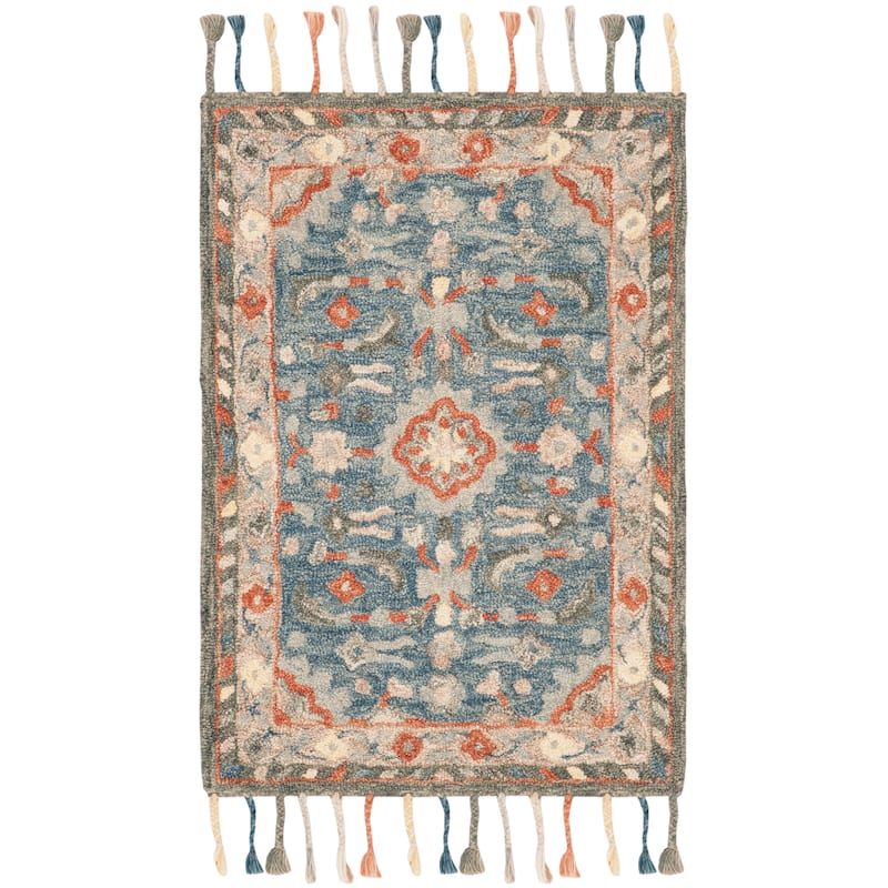SAFAVIEH Handmade Aspen Miljenka Boho Tribal Wool Rug - 2' x 3' - Blue/Rust