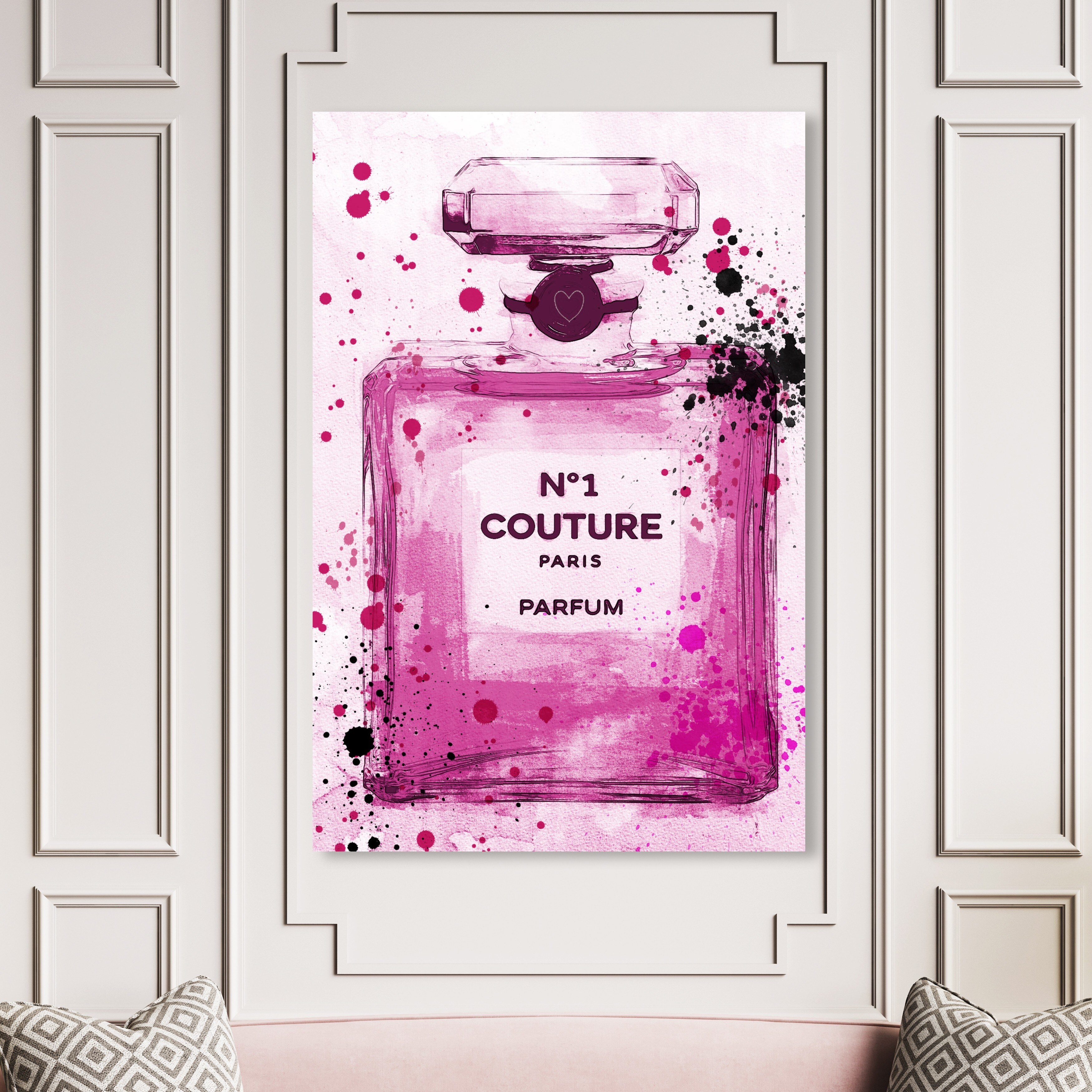 Oliver Gal ' Couture Parfum' Fashion and Glam Wall Art Canvas Print - Pink,  White