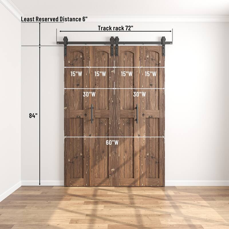 Coast Sequoia Arch Top 30in./36in./48in./60in./72in./96in. x 84in. Knotty Pine Wood Unfinished Bi-Fold Door With Hardware Kit