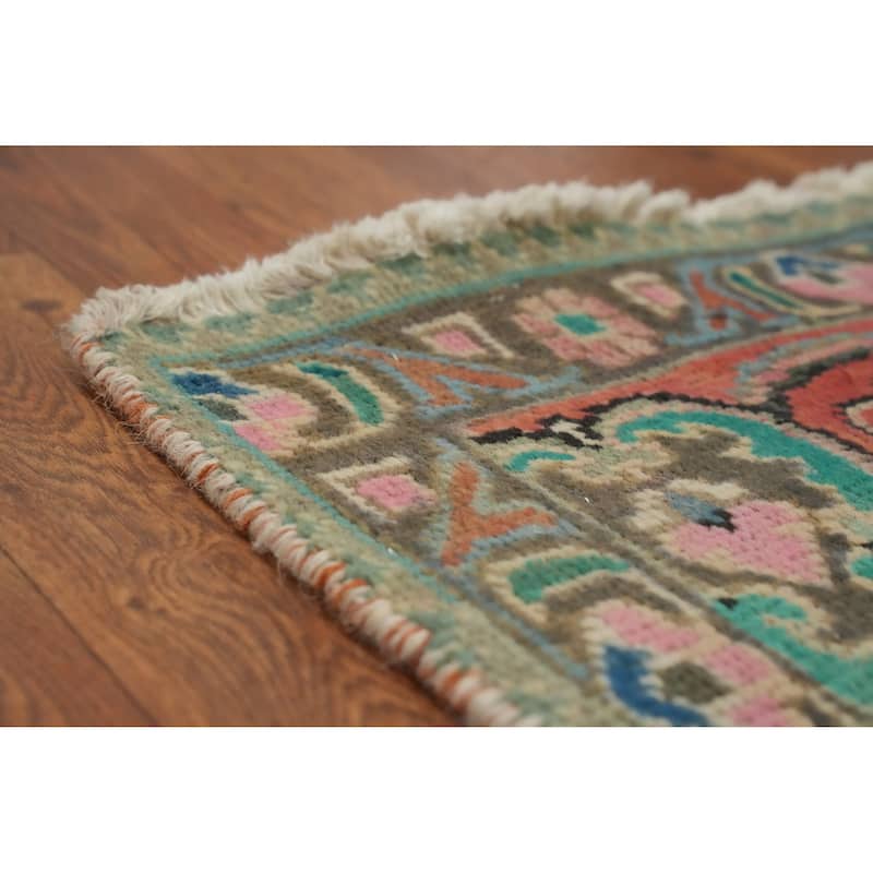 Hand Knotted Oriental 100% Wool Carpet Traditional Floral Oranges & Rust Tabriz Area Rug - 9' 4'' X 6' 4''