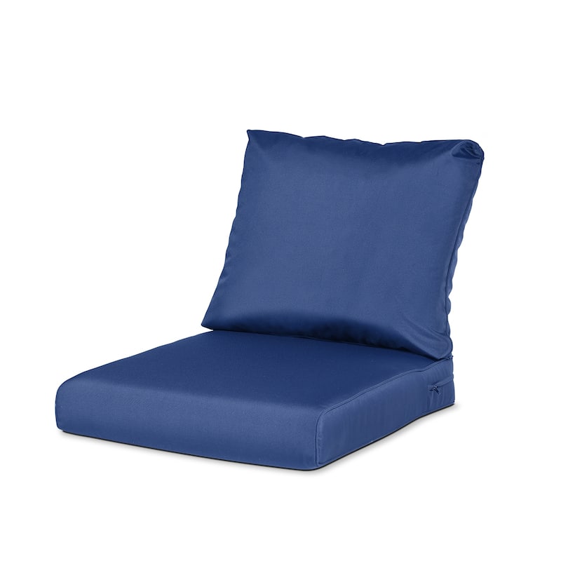 Aoodor Outdoor Chair Cushions Set, Water Resistant Deep Seat Cushions - 25"x25" - Navy Blue