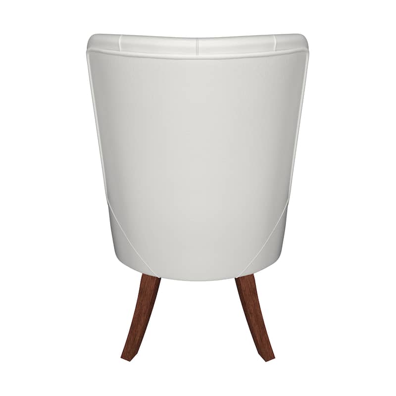 Dining Chair in Leather/Velvet Diamond-Tufted Design Side Chair in Rubberwood