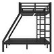 preview thumbnail 9 of 9, Black Twin XL over Queen Size Metal Bunk Bed with Space-Saving Design and Ladder for Teens