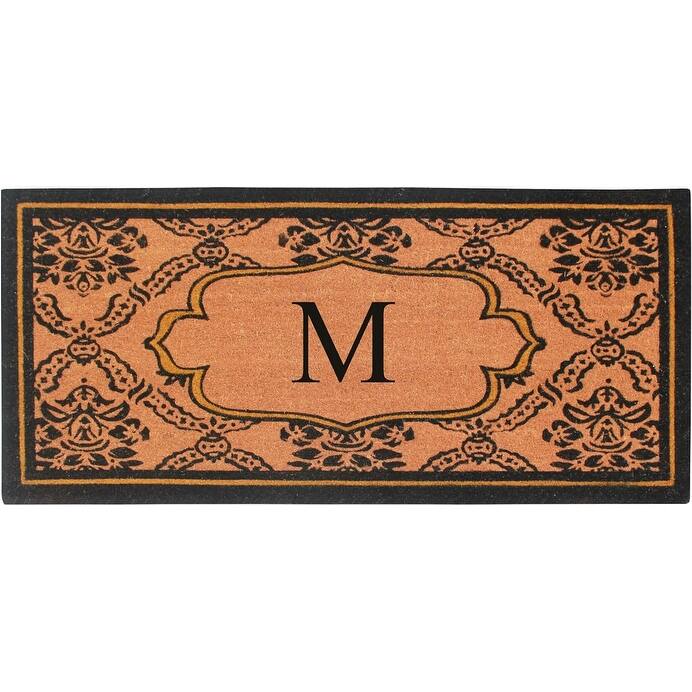 A1HC Uriel Treated Coir Monogrammed Entry Double Door Mat 30"x 60" - M