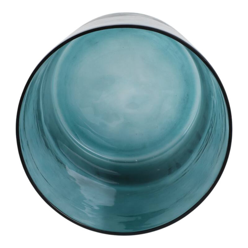 Glass Frosted Bottom Hurricane Candle Holder - Blue