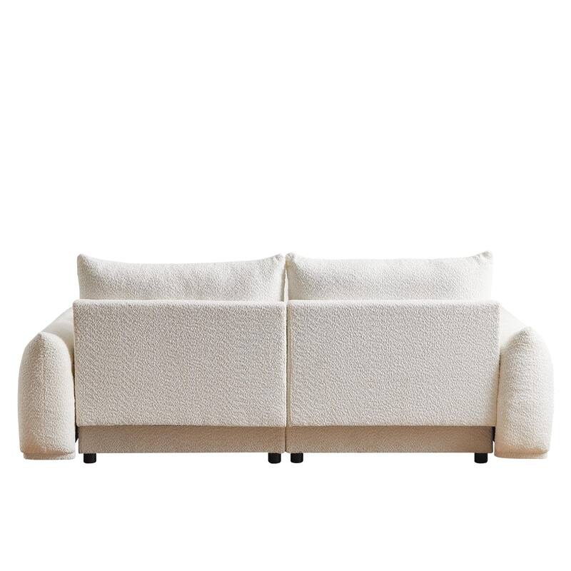 90.5-In Living Room Couch with Pillows,Sectional Sofa with Thick Armrest and Seat,2 Colors