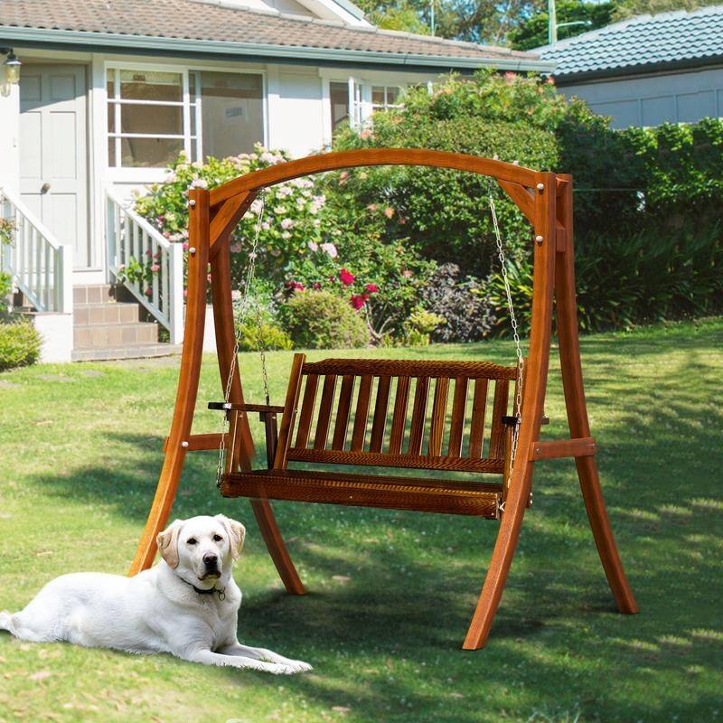 2.2ft white with cup holder and 5mm chain, regular single wooden swing 440lbs