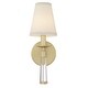 preview thumbnail 2 of 4, Baxter 1 Light Antique Gold Sconce - 5'' W x 15'' H x 7'' D