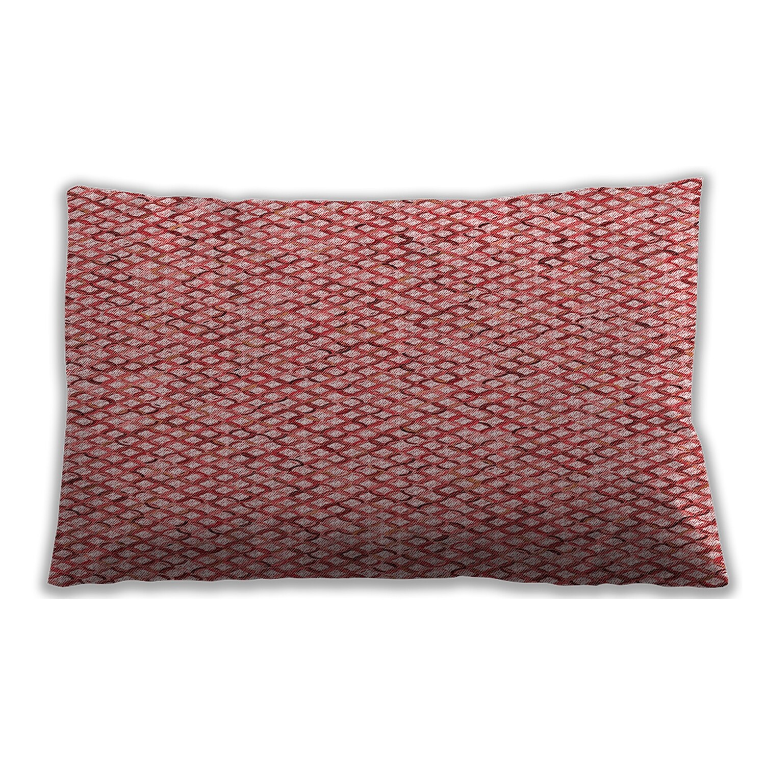 Ahgly Company Patterned Indoor Outdoor Pastel Pink Lumbar Throw Pillow