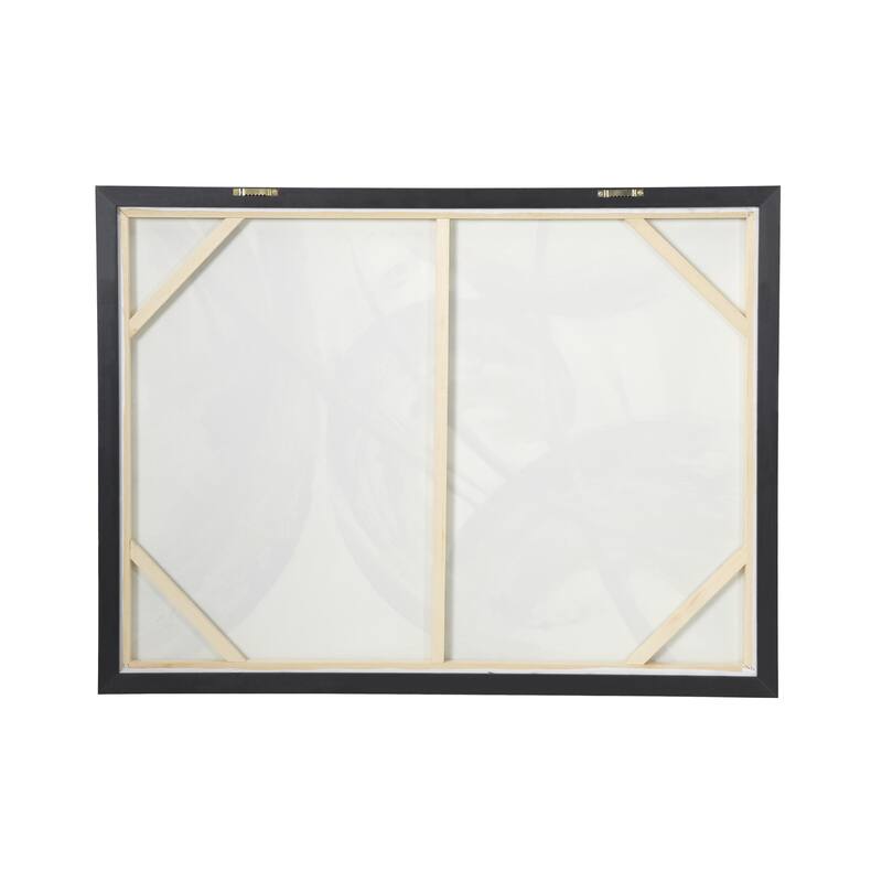 CosmoLiving by Cosmopolitan Gold Canvas Abstract Living Room Framed Wall Art with Gold Frame